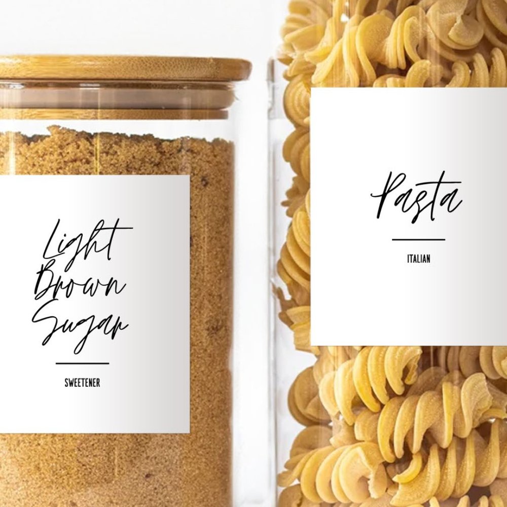 36 Labels • Jelly Minimalist Pantry for Kitchen Storage • Organization Labels